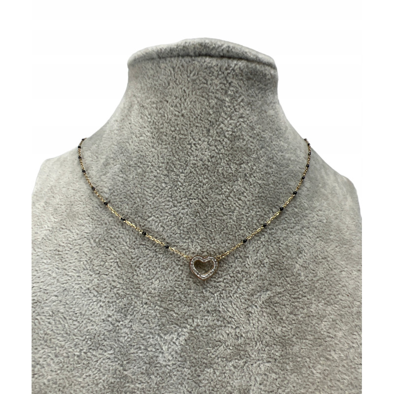 107 Złoty naszyjnik SERCE SERDUSZKO CYRKONIE STAL