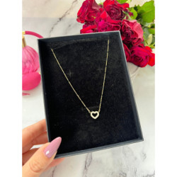 107 Złoty naszyjnik SERCE SERDUSZKO CYRKONIE STAL