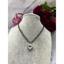 459 Naszyjnik różaniec KORALIKI SERCE SERDUSZKO