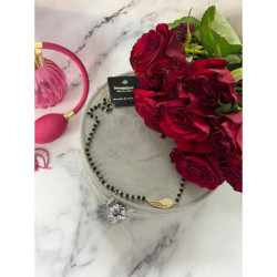 1206 Naszyjnik różaniec KORALIKI SKRZYDŁO STAL 316