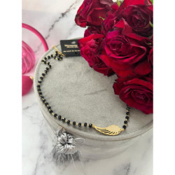 1206 Naszyjnik różaniec KORALIKI SKRZYDŁO STAL 316