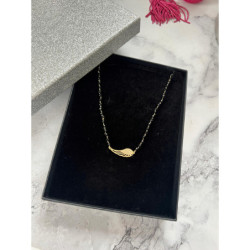 1206 Naszyjnik różaniec KORALIKI SKRZYDŁO STAL 316