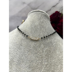 574 Naszyjnik różaniec KORALIKI PIÓRKO STAL 316L