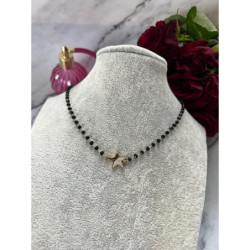 520 Naszyjnik różaniec KORALIKI GWIAZDKA STAL 316L