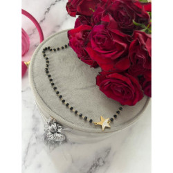 520 Naszyjnik różaniec KORALIKI GWIAZDKA STAL 316L