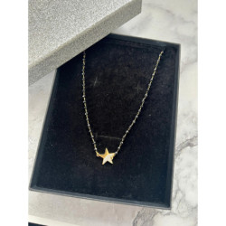 520 Naszyjnik różaniec KORALIKI GWIAZDKA STAL 316L