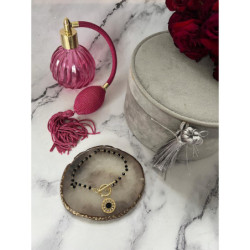 1296 Bransoletka różaniec ZEGAR KÓŁKO KORALIKI