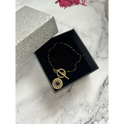 1296 Bransoletka różaniec ZEGAR KÓŁKO KORALIKI