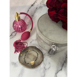 604 Bransoletka różaniec SERCE KORALIKI STAL 316L