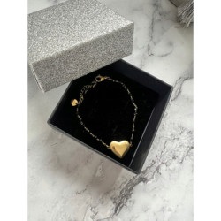 604 Bransoletka różaniec SERCE KORALIKI STAL 316L