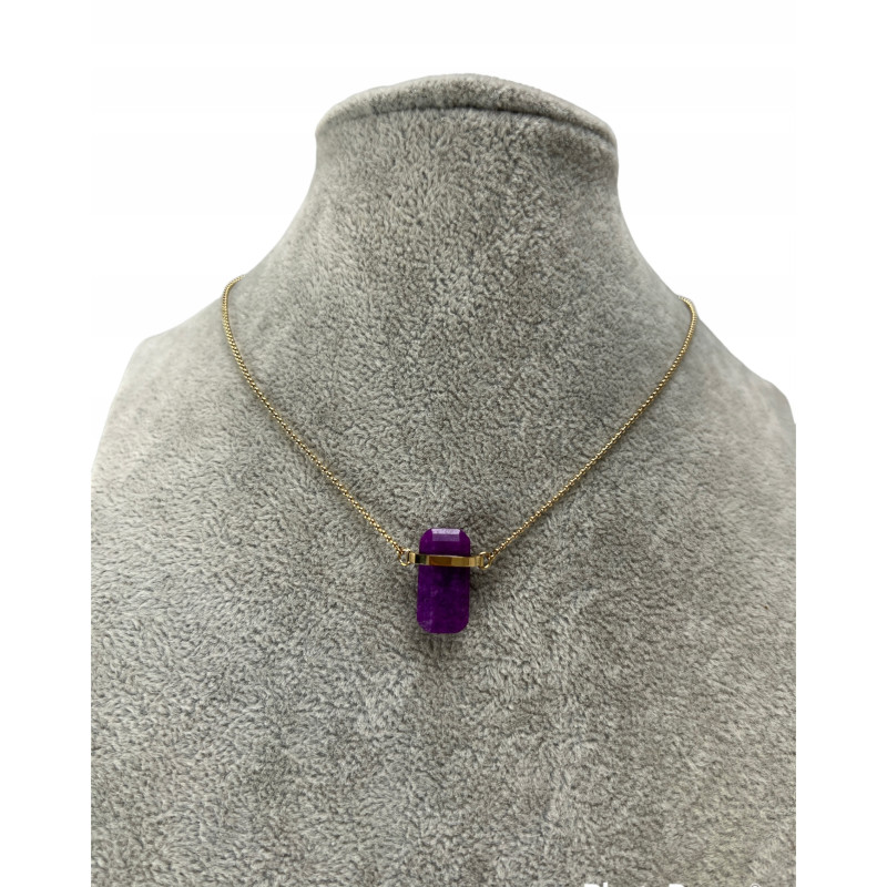 302 Złoty naszyjnik KAMIEŃ SOPELEK AMULET TALIZMAN