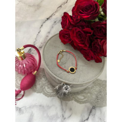 636 Bransoletka na sznurku ZEGAR KÓŁKO STAL 316