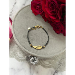 517 Bransoletka na sznurku SKRZYDŁO STAL 316