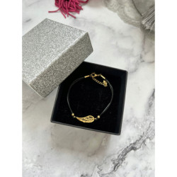 517 Bransoletka na sznurku SKRZYDŁO STAL 316