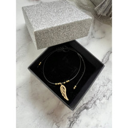 117 Bransoletka na sznurku SKRZYDŁO STAL 316