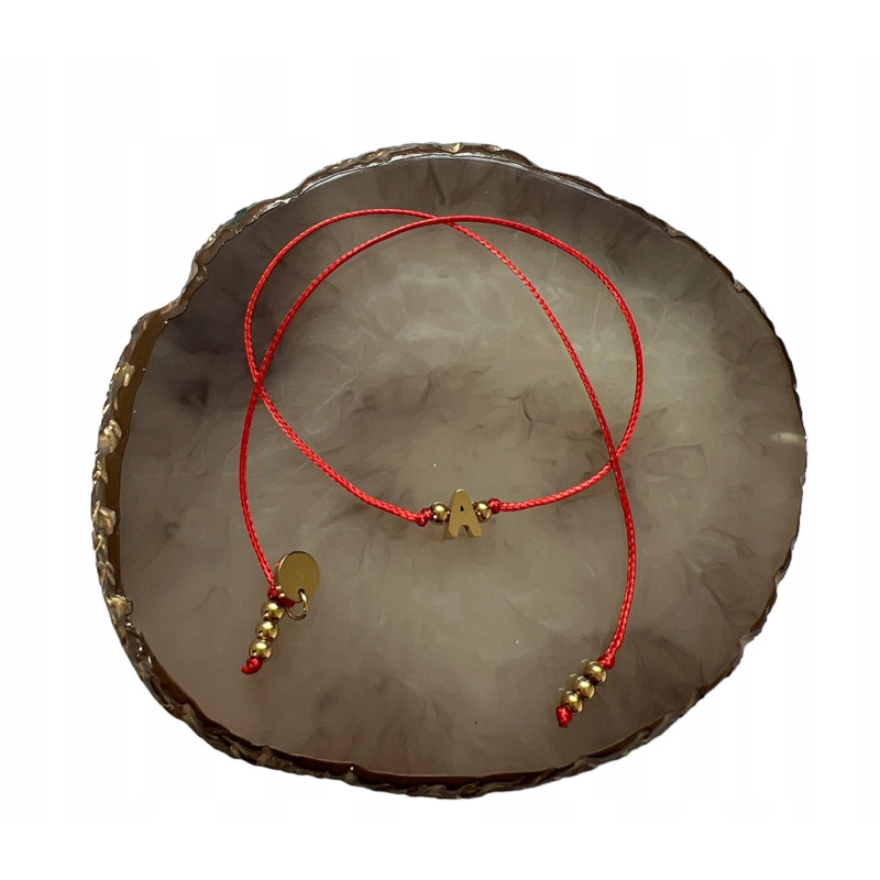 Bransoletka talizman na szczęście LITERKA A stal