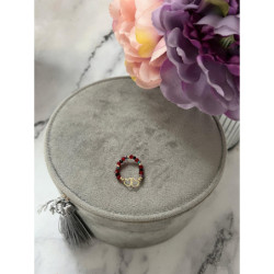 513 Pierścionek na gumce ZŁĄCZONE SERCA STAL 316L