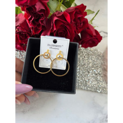 1130 Złote kolczyki BLUEBERRY KÓŁKA KOŁA STAL 316L