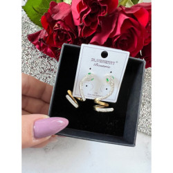 959 Złote kolczyki BLUEBERRY WĄŻ ŻMIJA STAL 316L