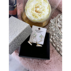 959 Złote kolczyki BLUEBERRY WĄŻ ŻMIJA STAL 316L