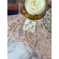 550 Złote kolczyki BLUEBERRY KRZYŻE KRZYŻ STAL