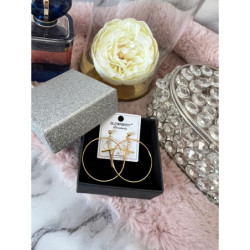 768 Złote kolczyki BLUEBERRY KRZYŻE KRZYŻ STAL