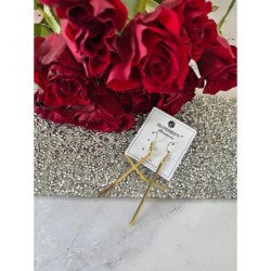 809 Złote kolczyki BLUEBERRY KRZYŻE KRZYŻ STAL