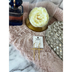 809 Złote kolczyki BLUEBERRY KRZYŻE KRZYŻ STAL