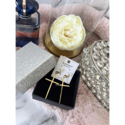 391 Złote kolczyki BLUEBERRY KRZYŻE KRZYŻ STAL