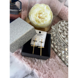 529 Złote kolczyki BLUEBERRY KRZYŻE KRZYŻ STAL