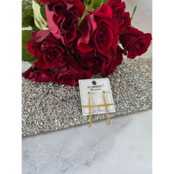 1104 Złote kolczyki BLUEBERRY KRZYŻE KRZYŻ STAL