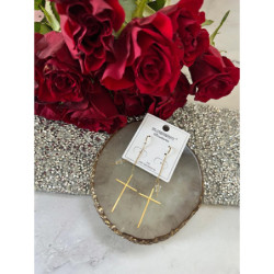 923 Złote kolczyki BLUEBERRY KRZYŻE KRZYŻ STAL 316