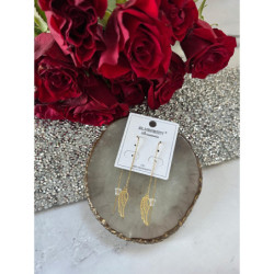 1329 Złote kolczyki BLUEBERRY SKRZYDŁA STAL 316L