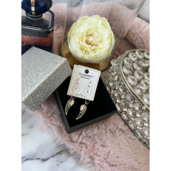 831 Złote kolczyki BLUEBERRY SKRZYDŁA STAL 316L