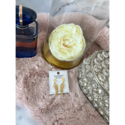 808 Złote kolczyki BLUEBERRY SKRZYDŁA STAL 316L