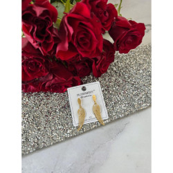 808 Złote kolczyki BLUEBERRY SKRZYDŁA STAL 316L