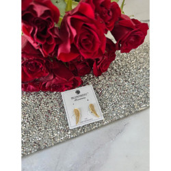 1163 Złote kolczyki BLUEBERRY SKRZYDŁA STAL 316L