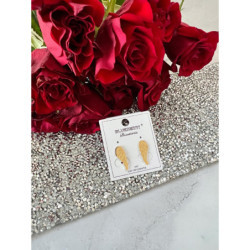 1298 Złote kolczyki BLUEBERRY SKRZYDŁA STAL 316L