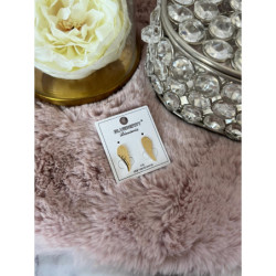 1298 Złote kolczyki BLUEBERRY SKRZYDŁA STAL 316L