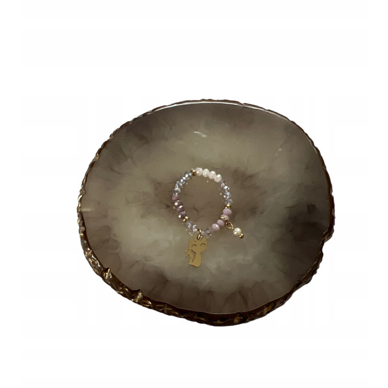 884 Pierścionek na gumce KOT KOTEK STAL 316L