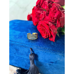 499 Pierścionek obrączka szeroka CYRKONIE r 7/17