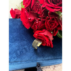 499 Pierścionek obrączka szeroka CYRKONIE r 7/17