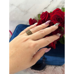 499 Pierścionek obrączka szeroka CYRKONIE r 7/17