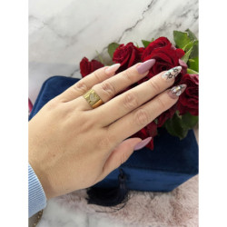 977 Pierścionek obrączka szeroka SERCE STAL r 6/16