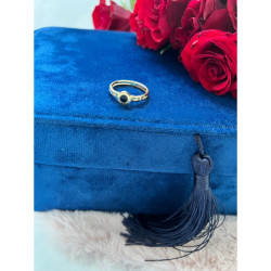 235 Pierścionek ZEGAR CZARNE OCZKO CYRKONIE r 6/16