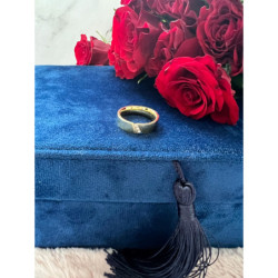 1164 Pierścionek obrączka szeroka CYRKONIE r 9/19