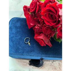 508 Pierścionek na gumce KRZYŻ KRZYŻYK STAL 316L