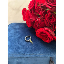 508 Pierścionek na gumce KRZYŻ KRZYŻYK STAL 316L