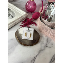 1047 Złote kolczyki BLUEBERRY PIÓRKO PIÓRO STAL