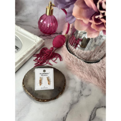 722 Złote kolczyki BLUEBERRY LISTKI LIŚCIE STAL